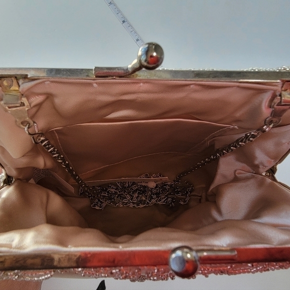 NWT Frame Satin Beaded Kiss Clasp Bag - Picture 10 of 11
